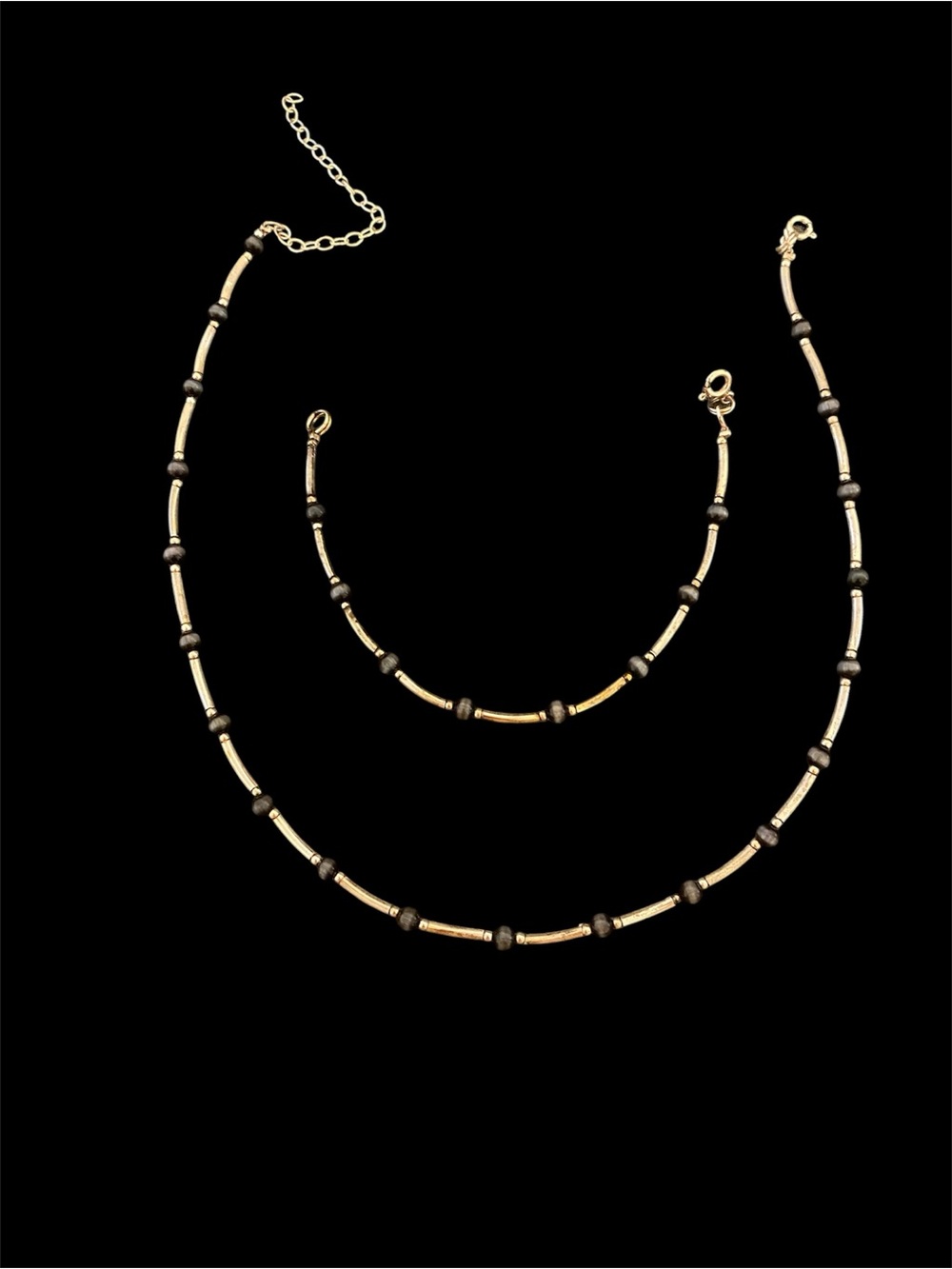 Sterling Silver Necklace and Bracelet Set Stamped 925 Thai